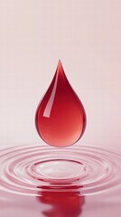 Obraz premium 3drendered blood droplet with glowing core on gradient background