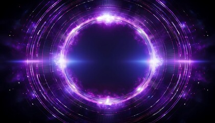 Obraz premium Abstract cosmic portal with purple energy effects.