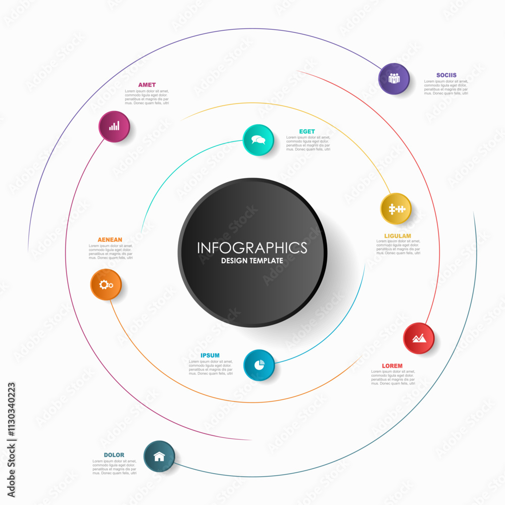 Poster infographic design template with place for your data. vector illustration.
