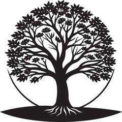 Obraz premium A silhouette tree sunset on a isoleted