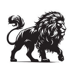 A lion black silhouette vactor