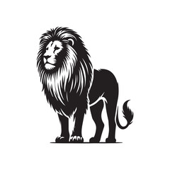 Obraz premium A lion black silhouette vactor