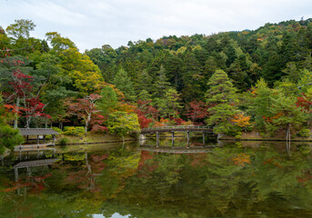 Obraz premium The garden and lake of the Shugakuin Imperial Villa in north east Kyoto