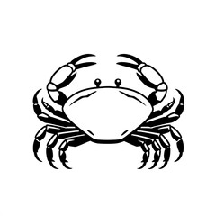 Fototapeta premium Black and White Crab Illustration: A simple, yet striking illustration of a crab with bold black lines, perfect for nautical designs, coastal decor, and marine-themed projects. 