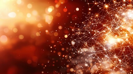 Obraz premium A visually striking background image depicting a network abstract science geometrical background with connecting dots and lines