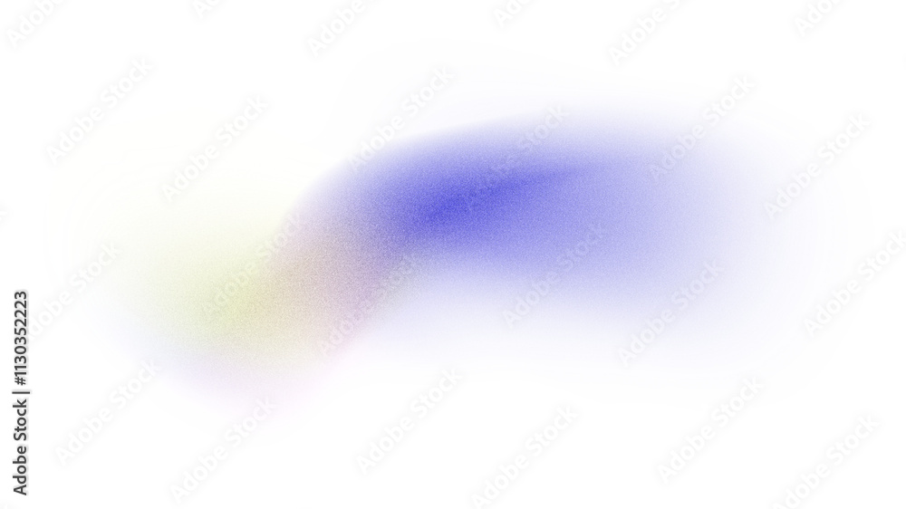 Poster glowing blue pink abstract shape, grainy blue yellow gradient shape on transparent background, noise