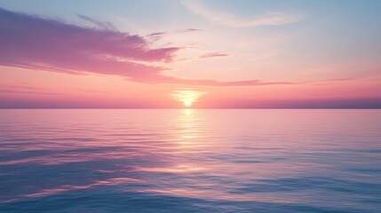 Fototapeta premium Serene Sunset Over Calm Ocean Waters