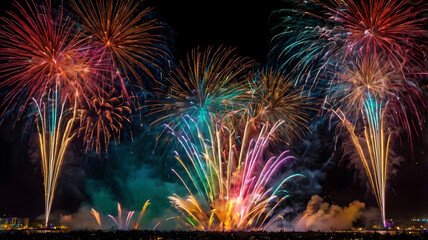 fireworks in the night sky