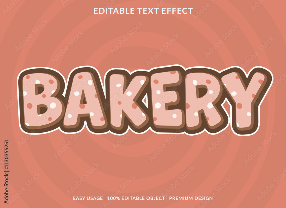 Poster bakery editable text effect template use for logotype title and headline sticker