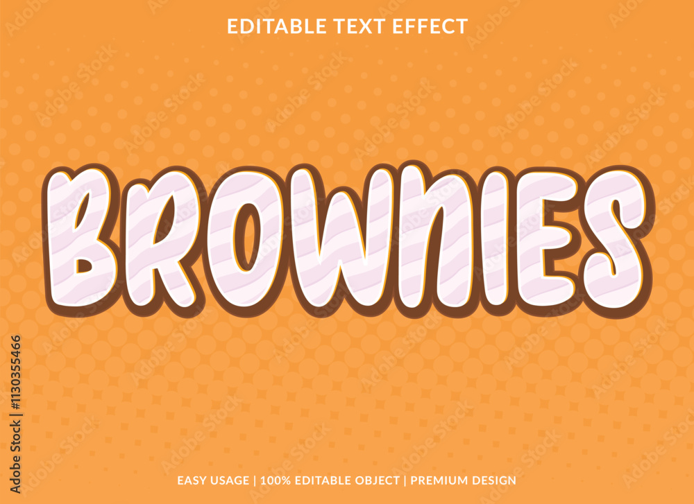 Aufkleber browniew editable text effect template use for logotype title and headline sticker