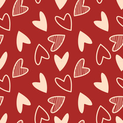 valentine day, valentine seamless pattern with hearts design for fabric, cotton, wallpaper, satin, carpet.