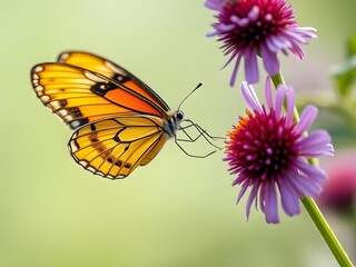 Naklejka premium butterfly on flower