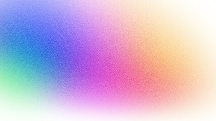 Vibrant grainy gradient shape transparent background, abstract green blue orange color gradient...