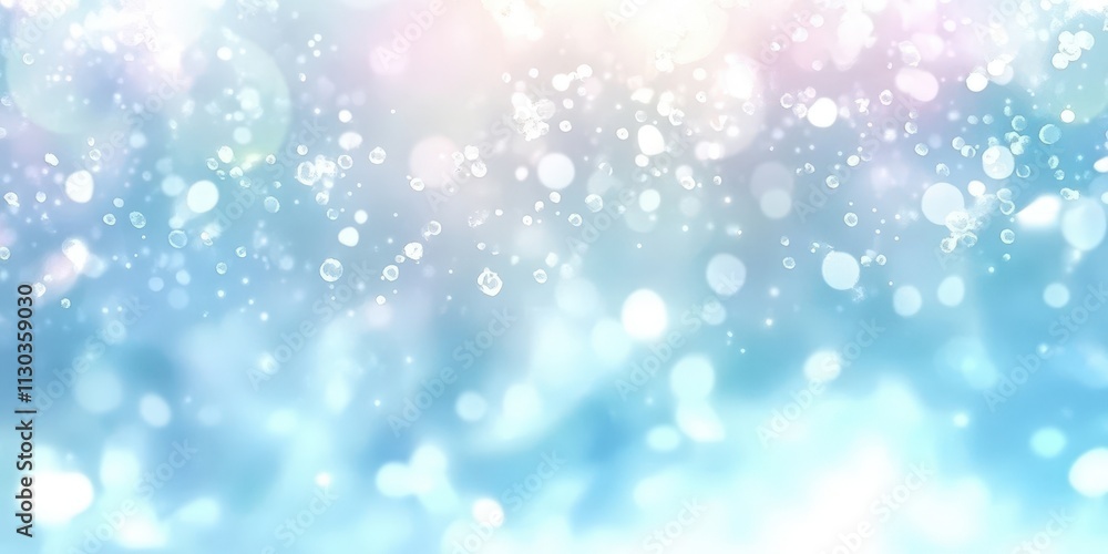 Poster soft blue background with small white circles creating a dreamy light effect ideal for abstract desi