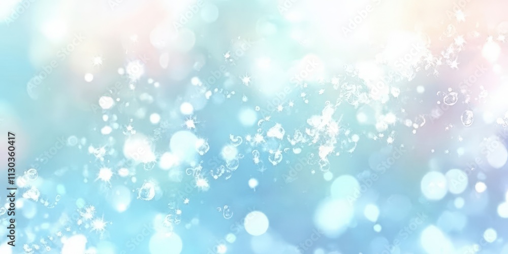 Poster soft light blue background featuring small white circles creating a dreamy atmosphere ideal for back