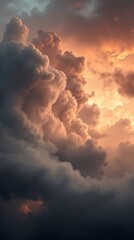 Fototapeta premium Dramatic weather display with stormy skies and captivating color transitions