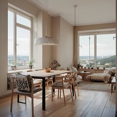 modern living room with furniture