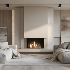modern living room with fireplace