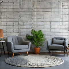 modern living room with armchair