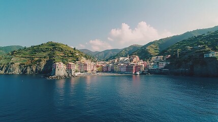 Scenic View of Cinque Terre Villages along the Riviera Coastline