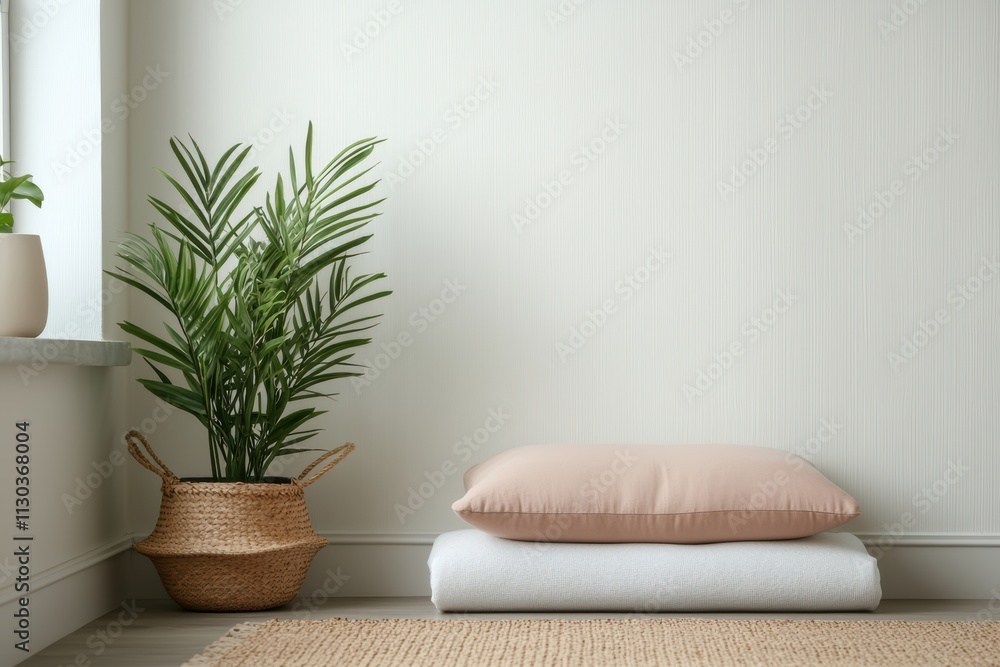 Poster Cozy meditation corner creating a relaxing atmosphere for holistic calm