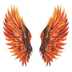 Obraz premium Phoenix Wings on a White Background for Design Transparent PNG Background.