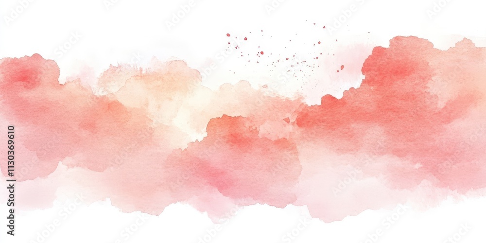 Poster soft pink watercolor cloud background for creative projects with ample copy space ideal for designs 