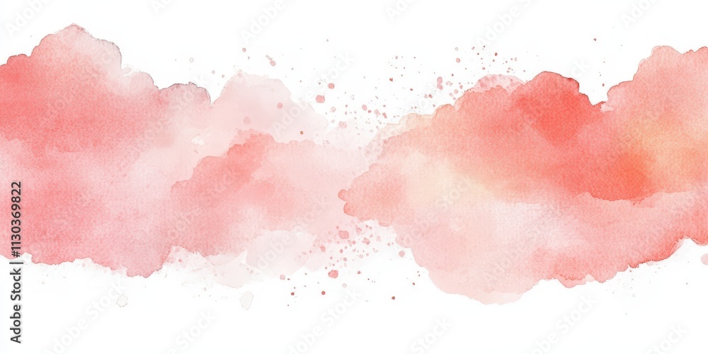 Aufkleber soft pink watercolor clouds background for design projects with copy space ideal for print or digita