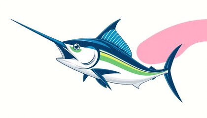 Majestic Marlin Illustration - marine conservation branding, ocean-inspired artwork, and anywhere the power and majesty of these magnificent pelagic fish need to be celebrated.