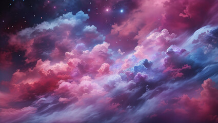Fototapeta premium This is a digitally generated image of vibrant pink and purple swirling clouds. It is likely an example of generative AI artwork, as part of a content creation workflow.