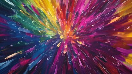 The background is blurred to emphasize the fluidity and vibrancy of the color transitions, starting with a dark purple at the edges.