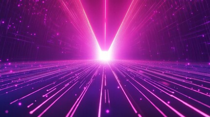 Obraz premium Futuristic Technology Concept with Glowing Lines and Light Effects