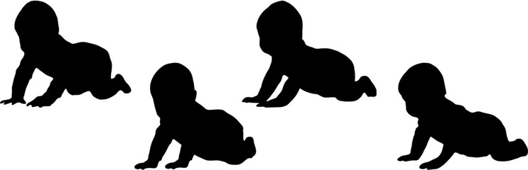 baby silhouette vector