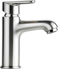 Sleek modern stainless steel faucet design.
