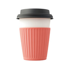 3d minimal isolated coffee cup on transparent background modern design contemporary style clean environment