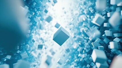 Fototapeta premium Blue abstract background with white color. Abstract blue background with square shapes. Modern Simple Blue Grey Abstract Background Presentation Design