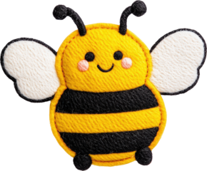 Cute cartoon bee patch illustration