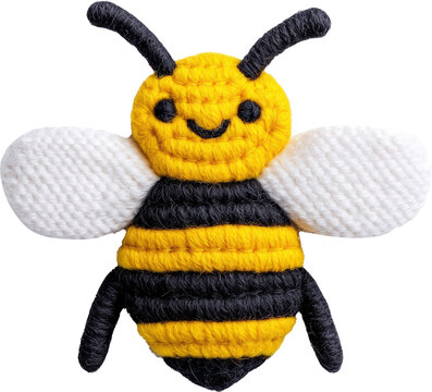 Cute crocheted bee toy with vibrant colors