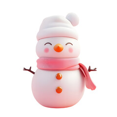 3d minimalist isolated snowman character on transparent background fun winter decor cheerful vibe playful design seasonal concept