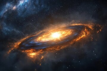 Obraz premium Celestial dance of planets cosmic realm artistic illustration swirling galaxy heavenly perspective planetary alignment beauty