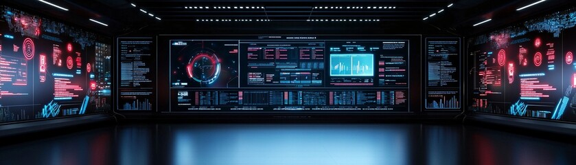 Obraz premium visualization of the tax filing process, holographic forms, futuristic government office