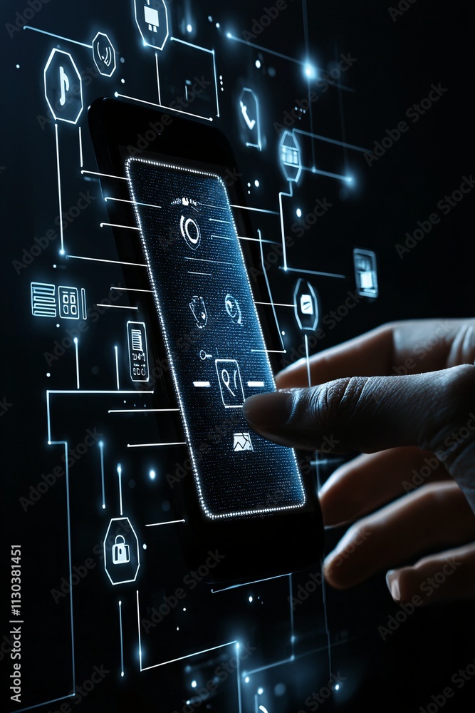 Poster a conceptual image of a digital payment system with tax compliance highlighted on a virtual screen