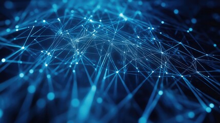 Abstract computer technology blue background banner. Future business information technology.