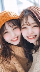 Fototapeta premium マフラーと日本人女性