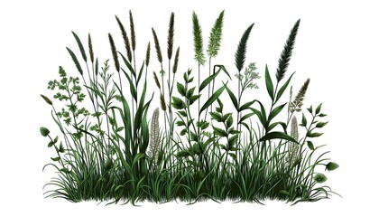 Fototapeta premium green grass isolated on white background