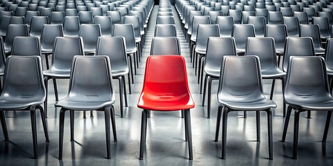 Obraz premium Standout Candidate: Minimalist Red Chair Business Success Photo