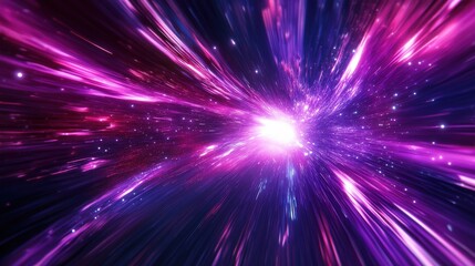 Obraz premium Abstract Purple and Blue Light Speed Burst