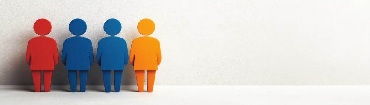 Four people in staggered formation, a study in visual composition and depth 