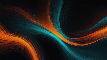 Dynamic Abstract Swirl in Teal and Orange Hues for Visual Impact