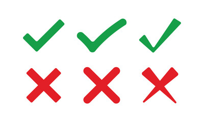 Check mark and cross symbols